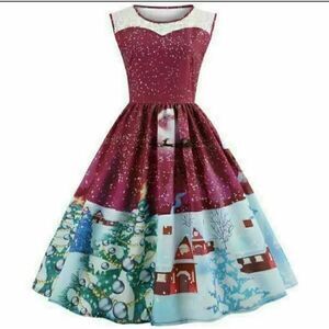 NWOT SHEIN CURVE CHRISTMAS LACE PANEL SWING DRESS